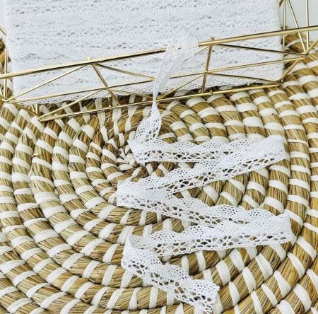 Мереживо бавовняне 2,1см білого кольору