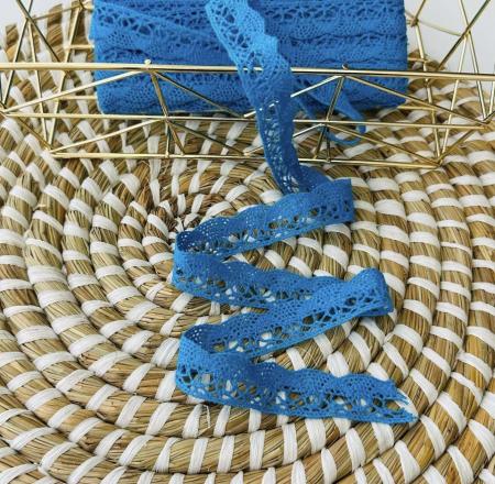Мереживо бавовняне 2,1см синього кольору