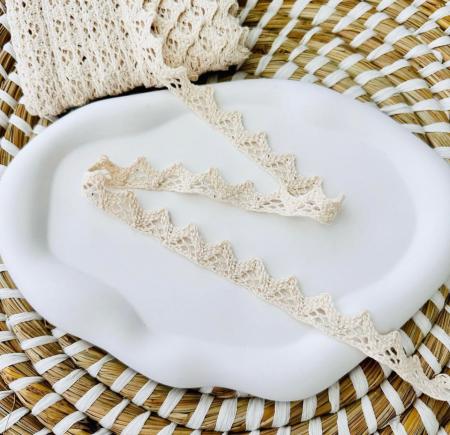 Мереживо бавовняне 1,5см молочного кольору