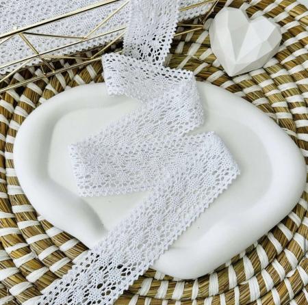 Мереживо бавовняне 4см білого кольору