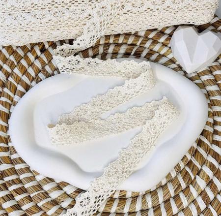 Мереживо бавовняне 2,5см молочного кольору