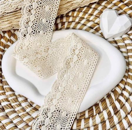 Мереживо бавовняне 6см молочного кольору