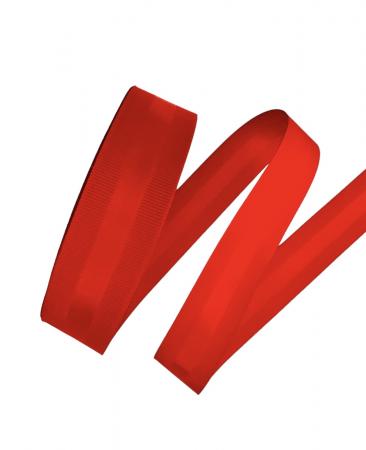 Репсова стрічка з атласом 2,5см червоного кольору