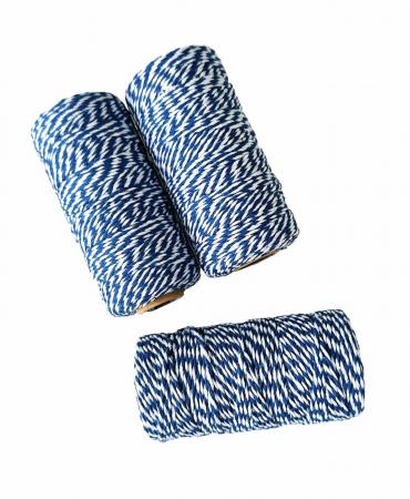 Шнур бавовняний 2 мм, білий з синім