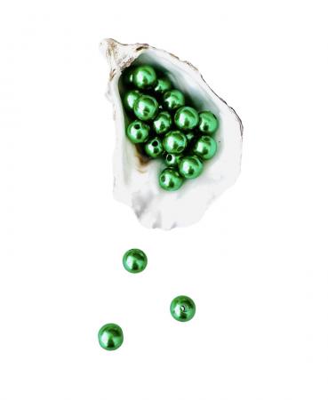 Намистини (перлини) 10мм зеленого кольору (25шт)