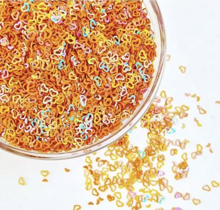 Наповнювач "Сердечка" оранжевого "хамелеон" кольору 