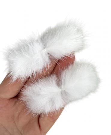 Хутряні полоски білого кольору 3х7см