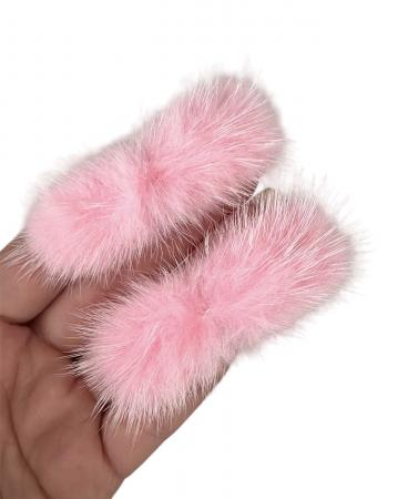 Хутряні полоски рожевого кольору 3х7см