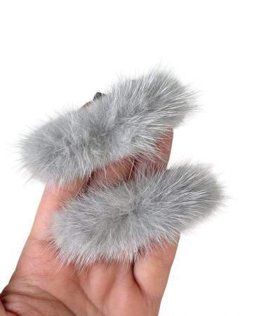 Хутряні полоски сірого кольору 3х7см