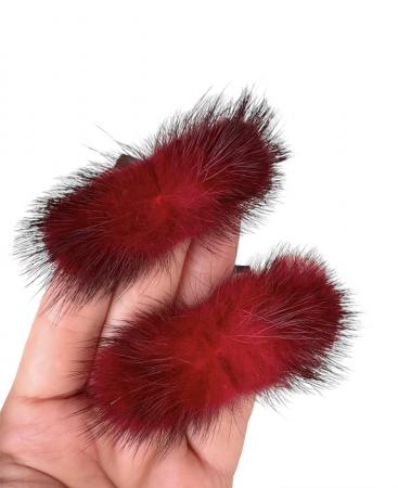 Хутряні полоски бордового кольору 3х7см