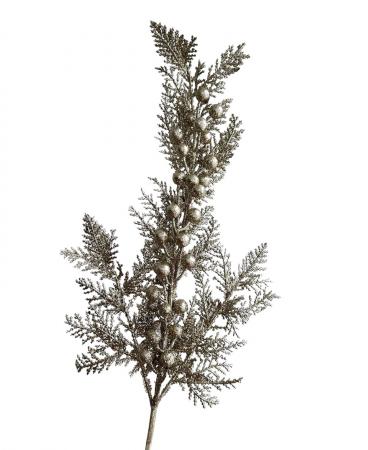 Декоративна гілочка з ягідками світло золотого кольору