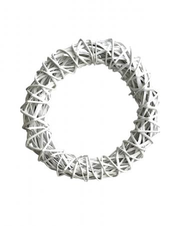 Основа з лози "Коло" 33см, фарбована, білого кольору