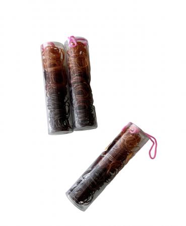 Резинки силіконові в тубусі, коричневий мікс