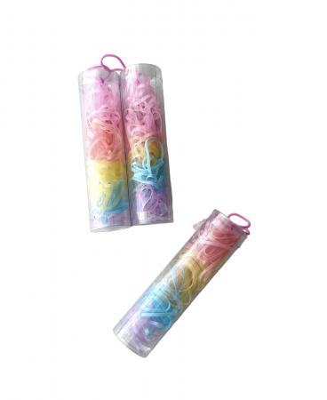 Резинки силіконові в тубусі, пастелний мікс