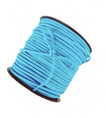 Замшевий шнур, шириною 3мм, бірюзового кольору