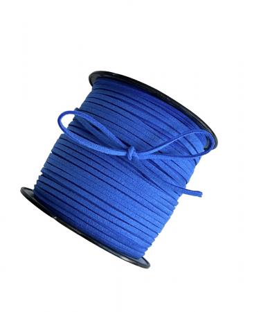 Замшевий шнур, шириною 3мм, синього кольору