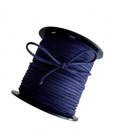 Замшевий шнур, шириною 3мм, темно синього кольору