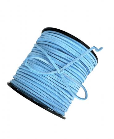 Замшевий шнур, шириною 3мм, небесного кольору
