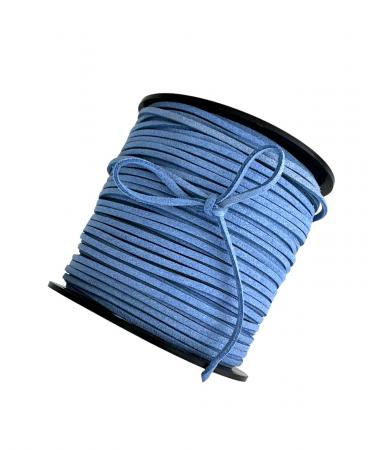 Замшевий шнур, шириною 3мм, джинсового кольору