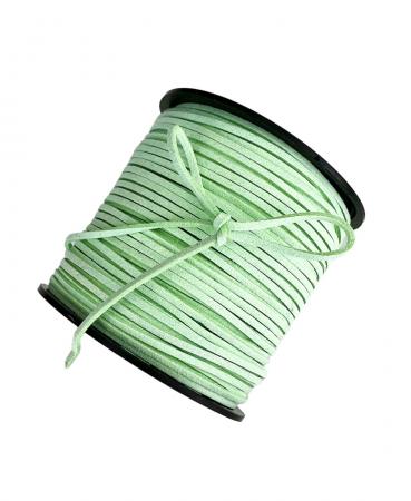 Замшевий шнур, шириною 3мм, м"ятного кольору