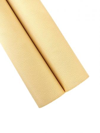 Еко шкіра текстурна, блідо жовтого кольору, розмір 20х16,5см