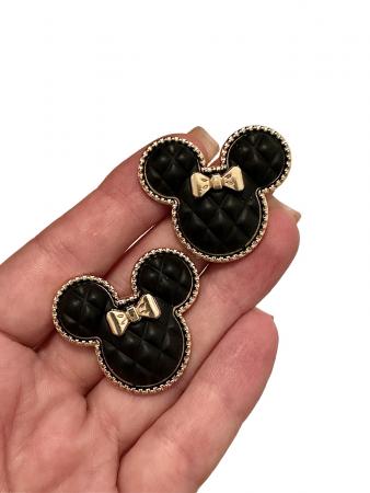 Металева серединка "Мінні Маус", розмір 3,5х3см, чорного кольору