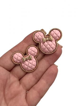 Металева серединка "Мінні Маус", розмір 3,5х3см, ніжно рожевого кольору