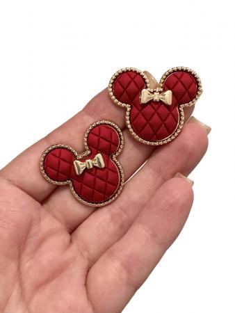 Металева серединка "Мінні Маус", розмір 3,5х3см, червоного кольору