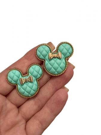 Металева серединка "Мінні Маус", розмір 3,5х3см, колір Тіффані