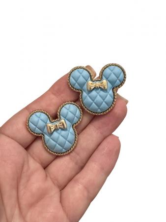 Металева серединка "Мінні Маус", розмір 3,5х3см, блакитного кольору