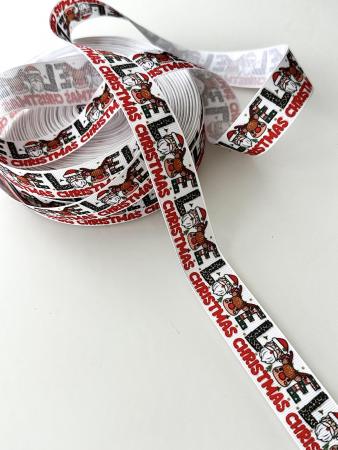 Репсова стрічка "Новорічна", шириною 2,5см 