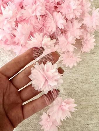 Шифонові квіточки "айстра" ніжно рожевого кольору, діаметром 4см 