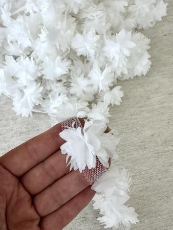 Шифонові квіти "айстра" сніжно білого кольору, діаметром 4см