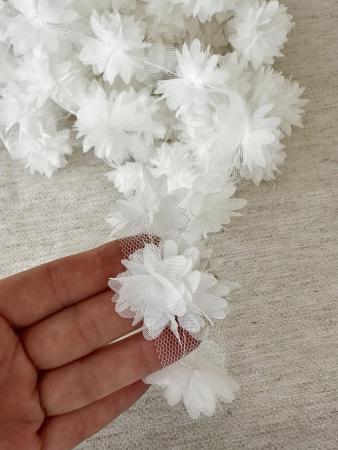 Шифонові квіти "айстра" тепло білого  кольору, діаметром 4см