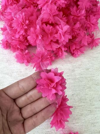 Шифонові квіти "айстра" яскраво рожевого кольору, діаметром 4см