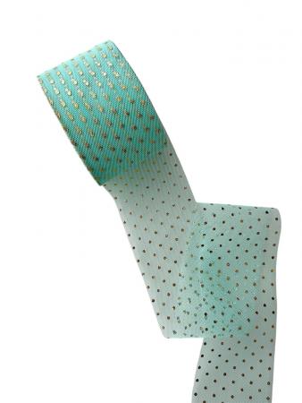 Фатин в золотий горошок, колір тіффані