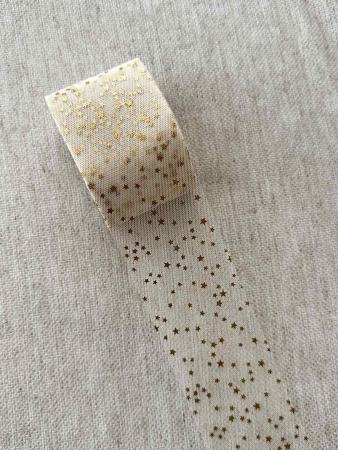 Фатин кремовий в золоті зірочки