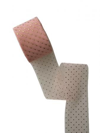 Фатин в золотий горошок, рожево персикового кольору