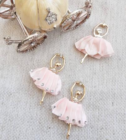 Балерина зі стразами золото+ніжно рожевий