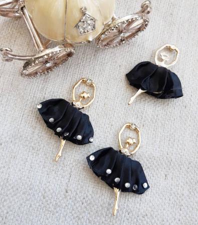 Балерина зі стразами золото+чорний