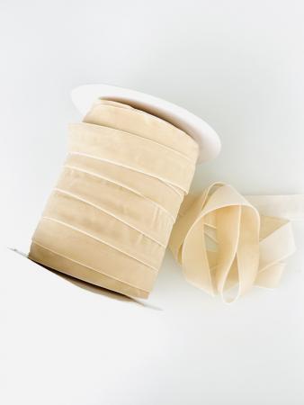 Оксамитова стрічка 2,5см молочного кольору