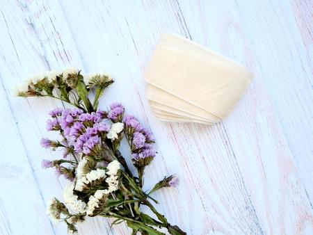 Оксамитова стрічка 4см молочного кольору