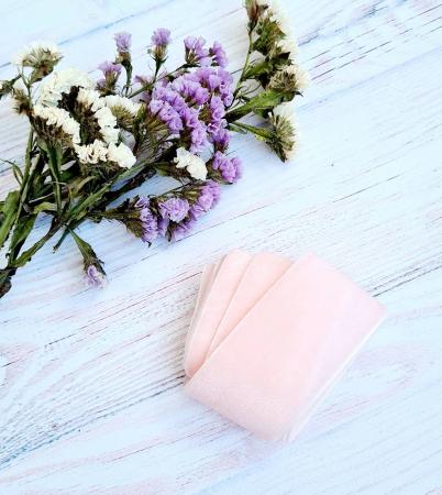 Оксамитова стрічка 4см колір світлий рожевий персик